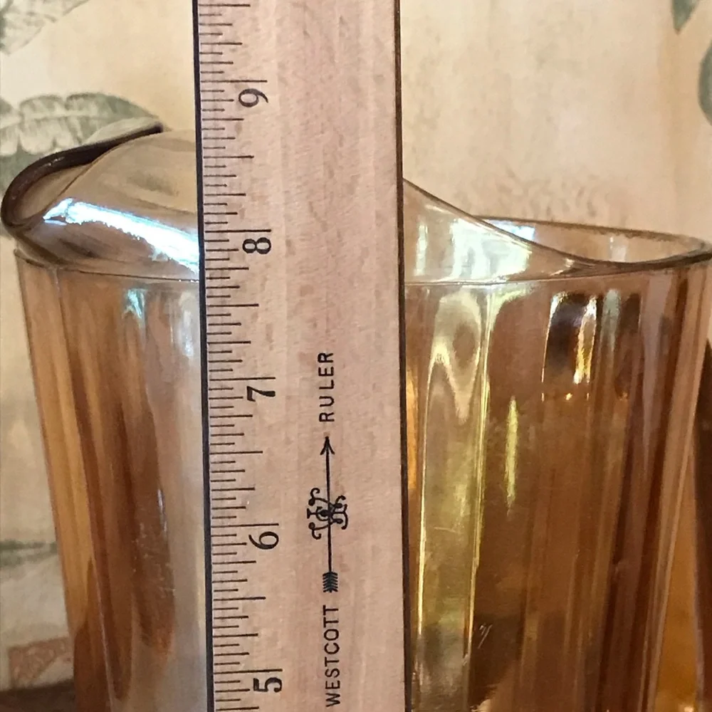 VINTAGE CARNIVAL GLASS IRIDESCENT PITCHER - Picture 10 of 14